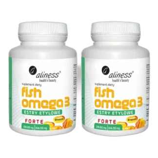 2x Aliness Fish Omega 3 FORTE Estry 500/250 mg Wspiera Serce Mózg Odporność — zdjęcie 1