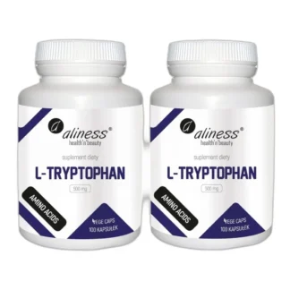 2x Aliness L-TRYPTOFAN Tryptophan 500 mg 100 kaps DOBRY SEN STRES — zdjęcie 1