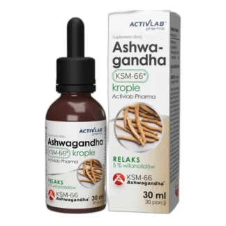 Activlab ASHWAGANDHA KSM-66 w Kroplach 30 ml STRES NERWY NAPIĘCIE Pamięć — zdjęcie 1