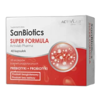 Activlab SanBiotics Super Formula PROBIOTYKI 10 szczepów PREBIOTYKI 40 kaps — zdjęcie 1