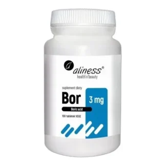 Aliness BOR 3 mg NATURALNY Kwas Borowy STAWY CHRZĄSTKI KOŚCI Testosteron — zdjęcie 1
