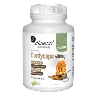 Aliness CORDYCEPS 400 mg Kordyceps WYSOKA STANDARYZACJA 90 kaps STRES MÓZG — zdjęcie 1