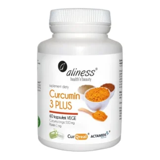 Aliness Curcumin 3 PLUS KURKUMA + PIPERYNA Odporność WĄTROBA Serce 60 KAPS — zdjęcie 1