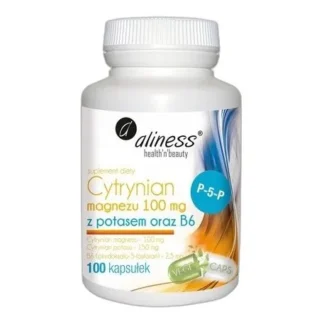 Aliness Cytrynian magnezu Potas + B6 MAGNEZ 100 mg Serce Ciśnienie Skurcze — zdjęcie 1