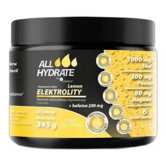 Aliness ELEKTROLITY Lemon + KOFEINA 50 porcji w proszku ENERGIA Nawodnienie — zdjęcie 1