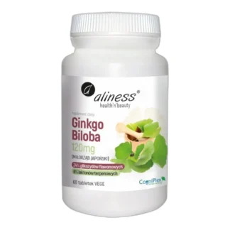 Aliness GINKGO BILOBA MIŁORZĄB JAPOŃSKI Pamięć Koncentracja Mózg 60 TABL — zdjęcie 1