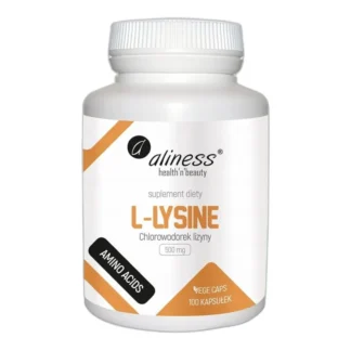 ALINESS L-LIZYNA 500 mg Chlorowodorek LYSINE 100 kap Odporność Przeciwciała — zdjęcie 1