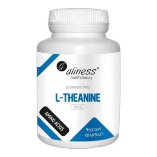 Aliness L-THEANINE 200 mg 100 kaps TEANINA Spokój STRES RELAKS Odprężenie — zdjęcie 1