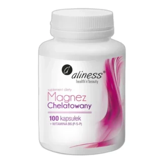 Aliness MAGNEZ Chelatowany DIGLICYNIAN + B6 100 kaps SKURCZE Drgania powiek — zdjęcie 1