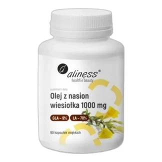 Aliness OLEJ Z NASION WIESIOŁKA 1000 mg 60 kaps KWASY OMEGA GLA LA Krążenie — zdjęcie 1