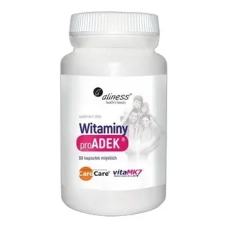 Aliness Pro ADEK Witamina A D3 E K2 MK-7 KOMPLEKS Odporność Kości Wzrok 60k — zdjęcie 1