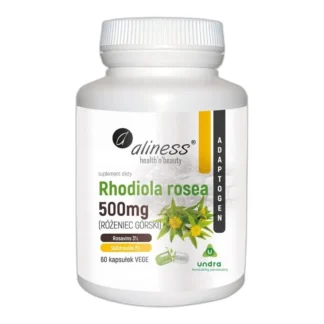 Aliness RHODIOLA ROSEA Różeniec górski ADAPTOGEN 500mg STRES PAMIĘĆ ENERGIA — zdjęcie 1
