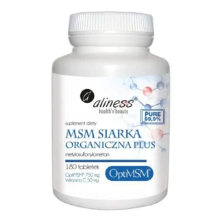 Aliness SIARKA ORGANICZNA OptiMSM 750 mg z WITAMINA C 50 mg Stawy Kości — zdjęcie 1