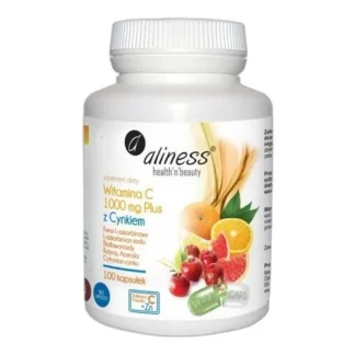 Aliness WITAMINA C 1000 mg z Cynk KWAS L-ASKORBINOWY 100 kaps ODPORNOŚĆ — zdjęcie 1