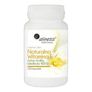 Aliness WITAMINA E NATURALNA 400IU 100kaps Jędrna Skóra Zdrowa cera MŁODOŚĆ — zdjęcie 1