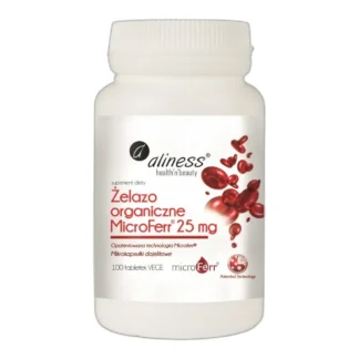 Aliness ŻELAZO ORGANICZNE Przyswajalne z WITAMINA C 100 tabl ANEMIA TLEN — zdjęcie 1