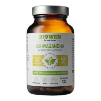 Biowen ASHWAGANDHA 400 mg 10% witanolidów 120 kaps na STRES KRĄŻENIE Pamięć — zdjęcie 1