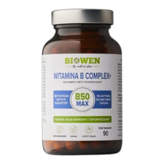 Biowen WITAMINA B COMPLEX+ Nukleotydy Betaina TMG B3 B6 B12 Cholina 90 kaps — zdjęcie 1