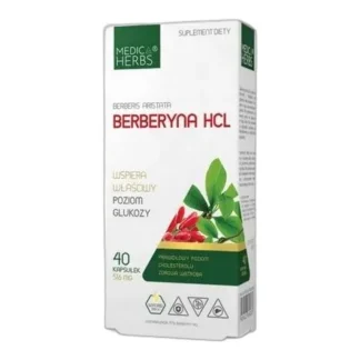 Medica Herbs BERBERYNA HCL 500 mg CUKRZYCA Glukoza ODCHUDZANIE Cholesterol — zdjęcie 1