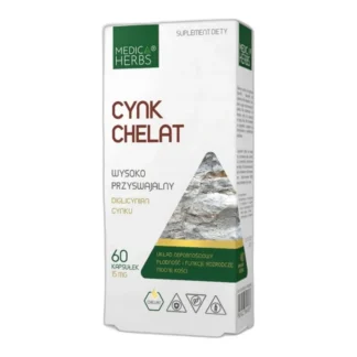 Medica Herbs CYNK CHELATOWANY Diglicynian 15mg ODPORNOŚĆ Testosteron Włosy — zdjęcie 1