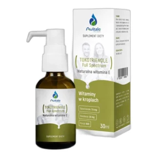 NATURALNA WITAMINA E W KROPLACH Tokotrienole 30 ml Avitale ALINESS Młodość — zdjęcie 1
