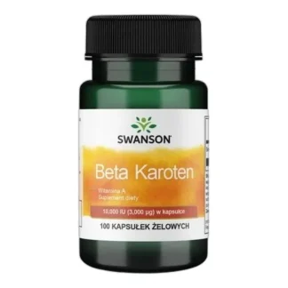 Swanson BETA KAROTEN prowitamina A 10.000 IU 100 kaps ODPORNOŚĆ Skóra WZROK — zdjęcie 1