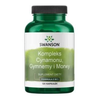 Swanson Kompleks Cynamon GYMNEMA MORWA BIAŁA 120 kaps. Cukrzyca Trawienie — zdjęcie 1