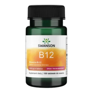 Swanson WITAMINA B12 1000 mcg z KWAS FOLIOWY 100 tab Zmęczenie Pamięć Serce — zdjęcie 1