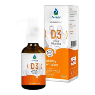 WITAMINA D3 2000 IU z Lanoliny w Kroplach 30 ml AVITALE Odporność Kości — zdjęcie 1